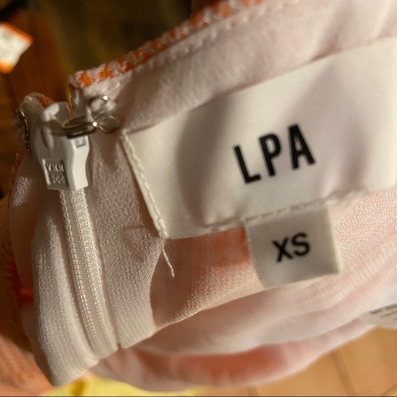 NWOT LPA Edith Midi Dress in Orange Houndstooth XS - Picture 10 of 10